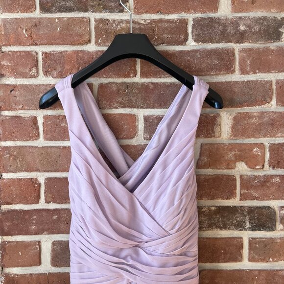 David's Bridal Bridesmaid Mesh Long Dress with Crisscross Back, Size 4 - Picture 3 of 8